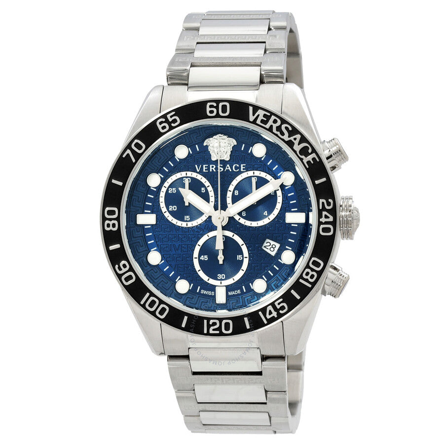 Versace Greca Dome Chronograph Quartz Blue Dial Men's Watch VE6K00323 - Dawson Watches