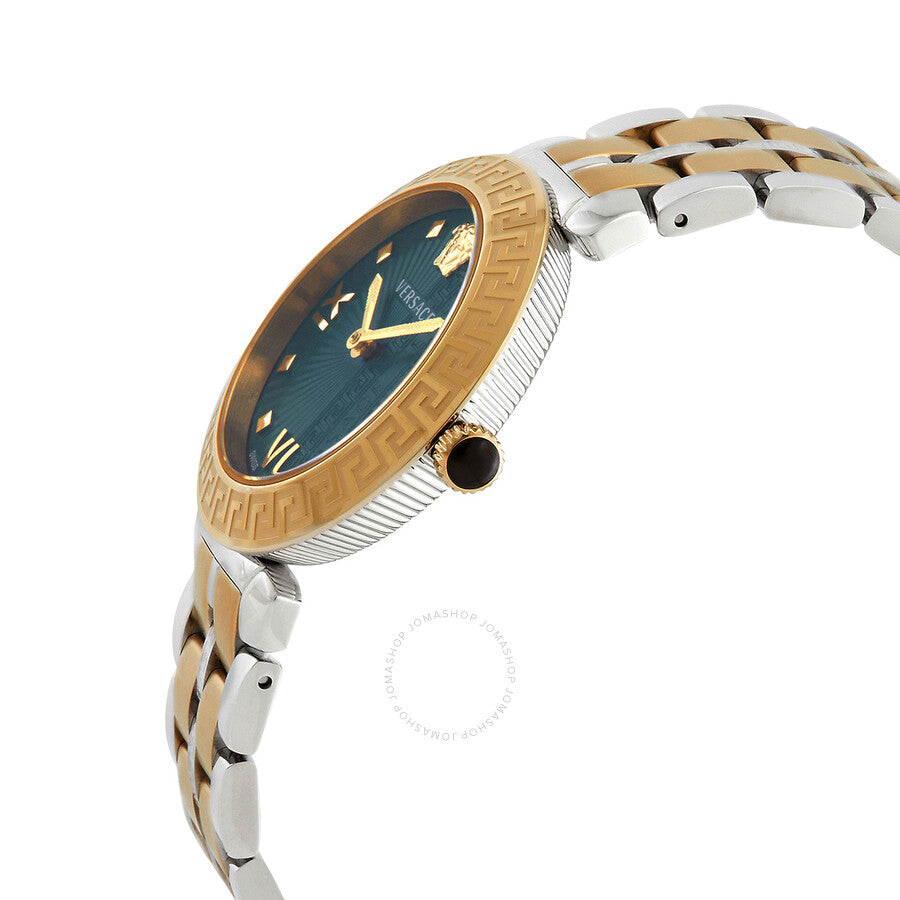 Versace Greca Icon Quartz Green Dial Two-Tone Ladies Watch VEZ600321 - Dawson Watches #2