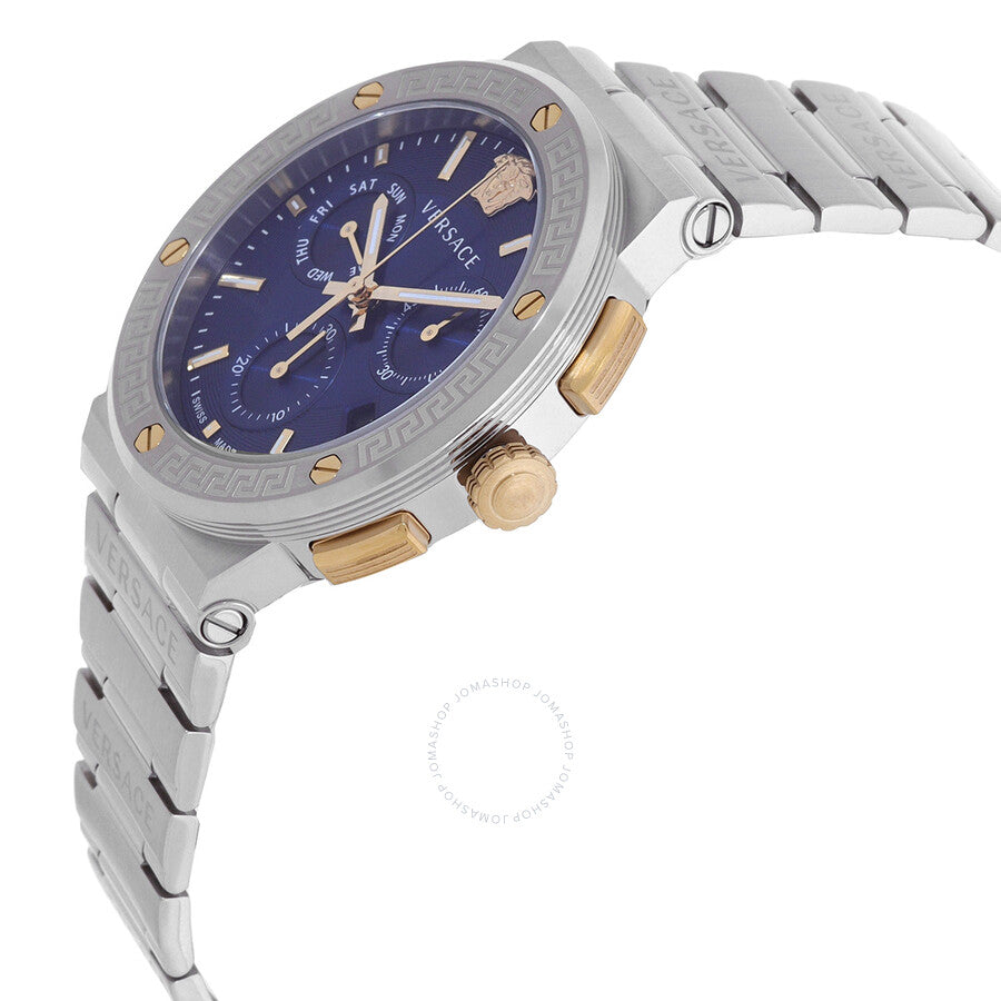 Versace Greca Logo Chronograph Quartz Blue Dial Men's Watch VEZ900221 - Dawson Watches #2