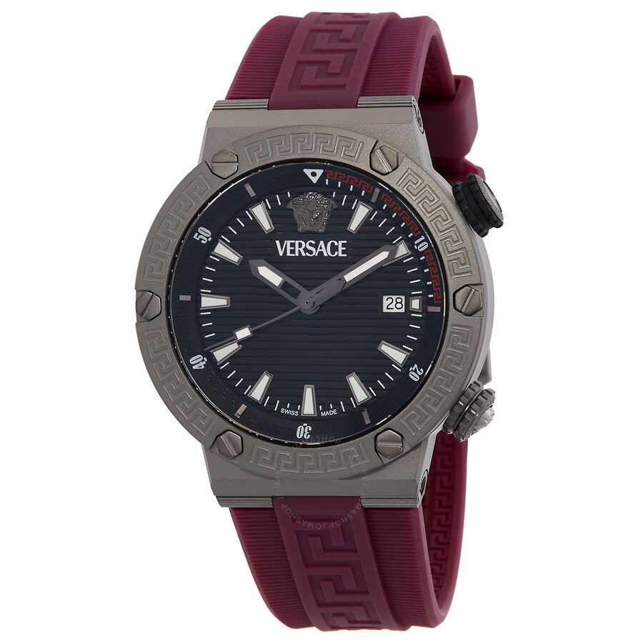 Versace Greca Logo Diver Quartz Black Dial Men's Watch VE8G00224 - Dawson Watches