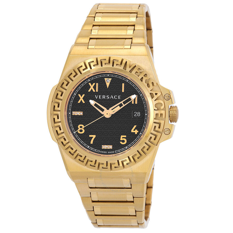 Versace Greca Quartz Black Dial Men's Watch VE3I00723 - Dawson Watches