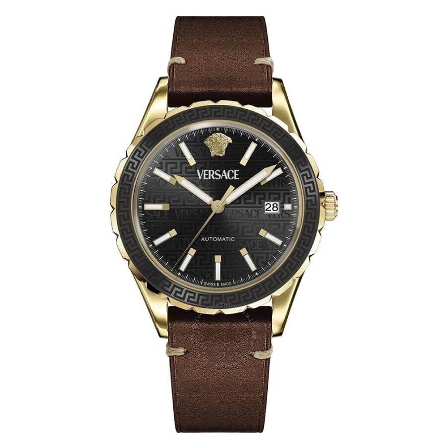 Versace Hellenyium Automatic Black Dial Men's Watch VEQCA0224 - Dawson Watches