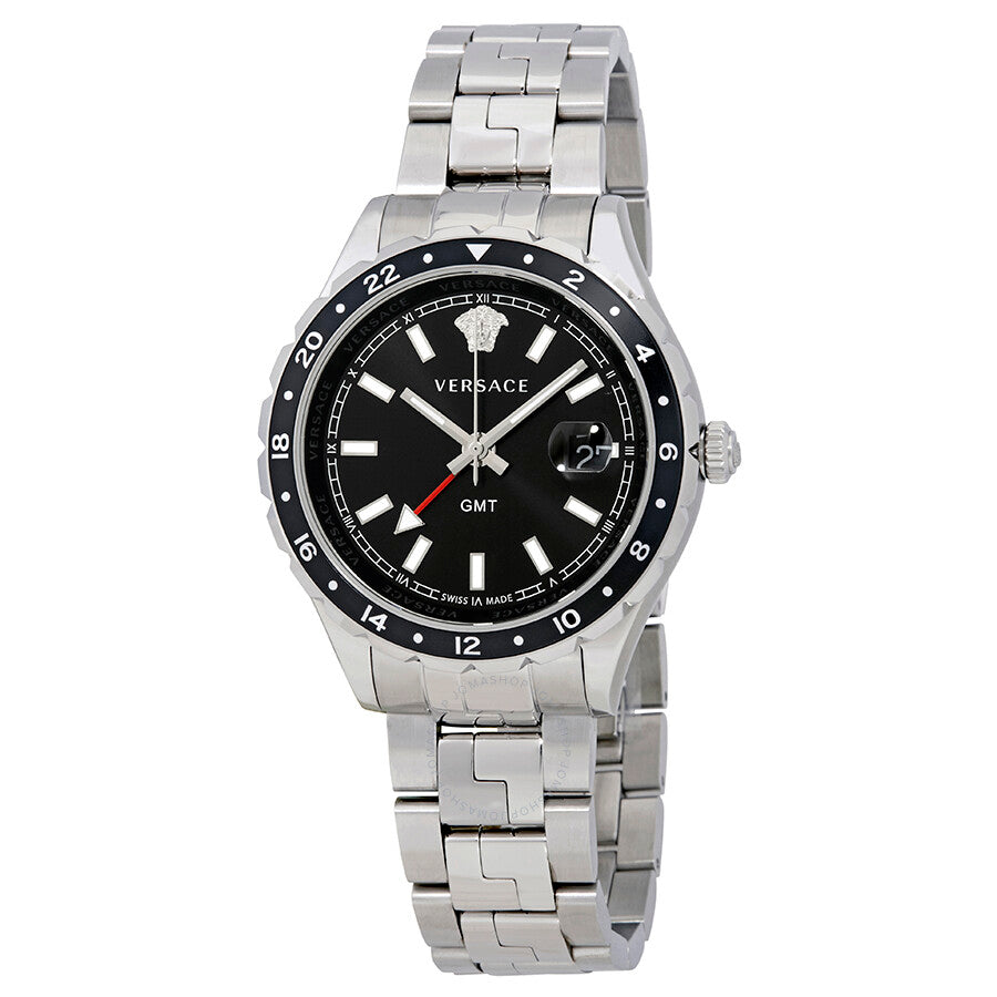 Versace Hellenyium GMT Black Dial Men's Watch V11100017 - Dawson Watches