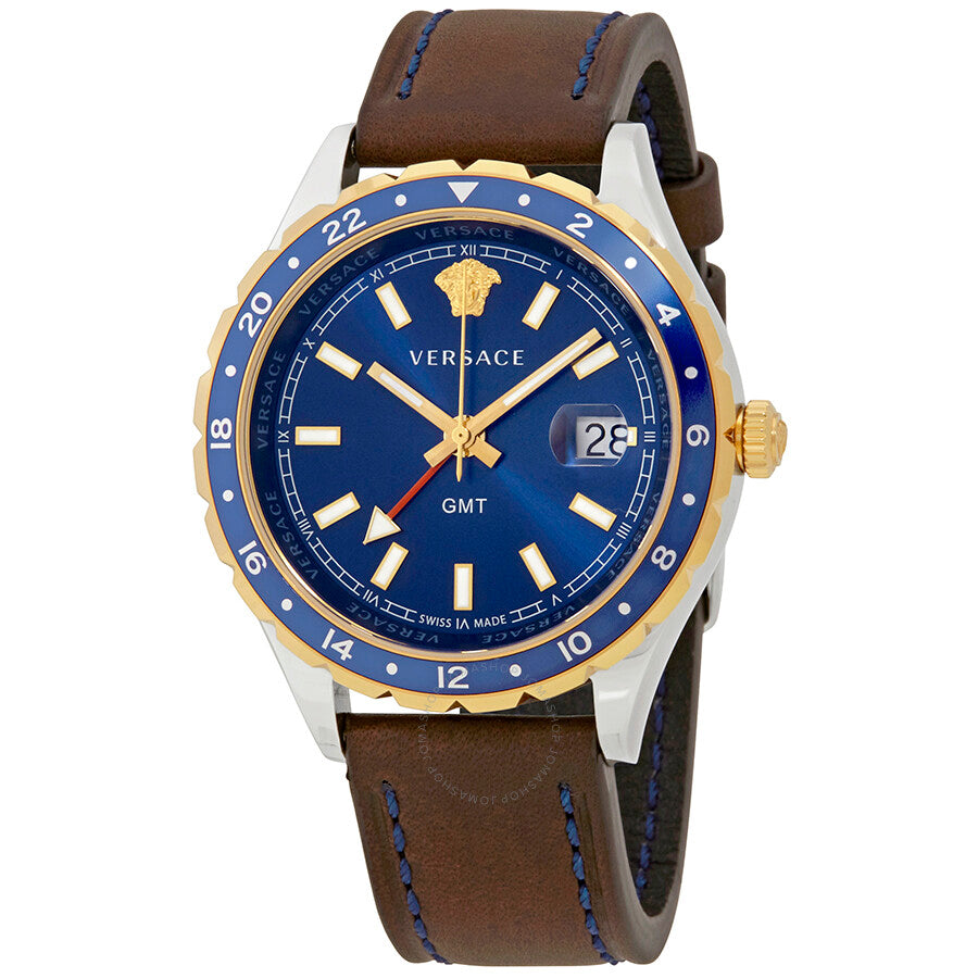Versace Hellenyium GMT Blue Dial Men's Watch V11080017 - Dawson Watches
