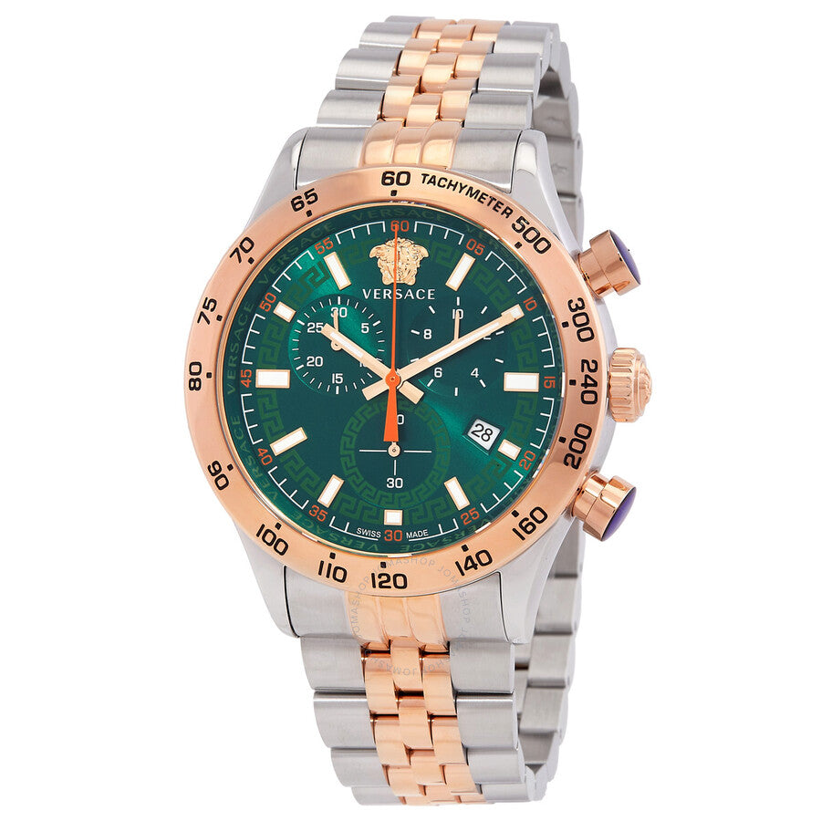 Versace Hellenyium Chronograph Quartz Green Dial Men's Watch VE2U00924 - Dawson Watches