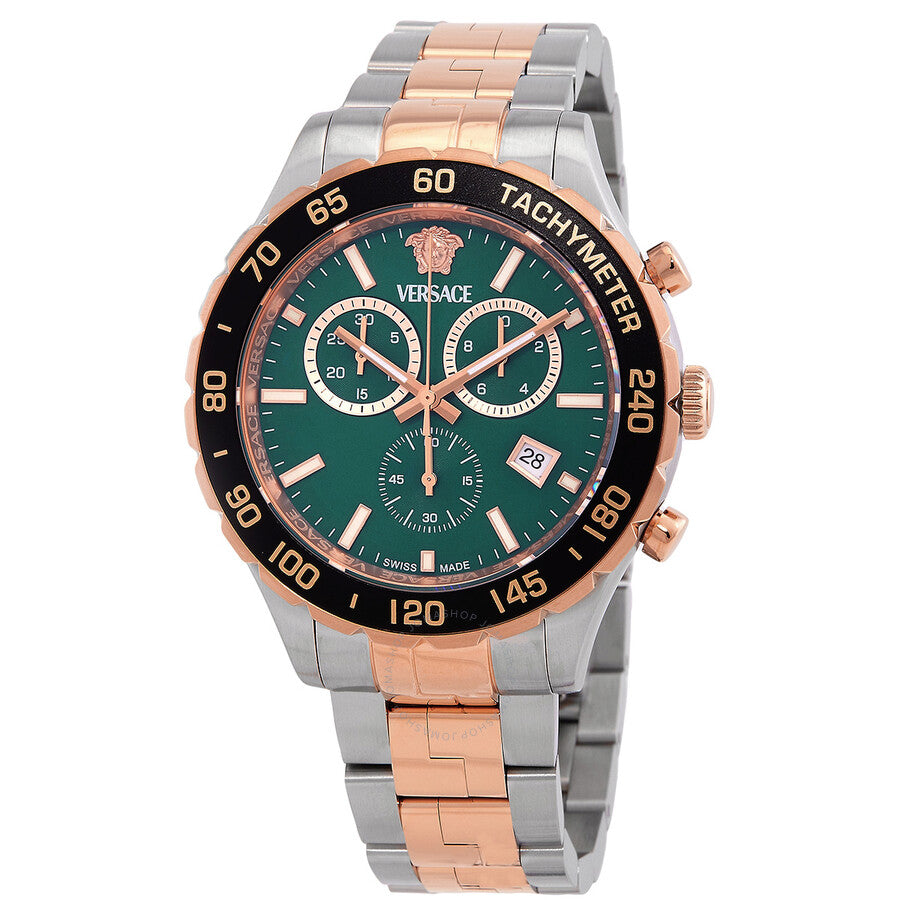 Versace Hellenyium Chronograph Quartz Green Dial Men's Watch VEPCA0424 - Dawson Watches