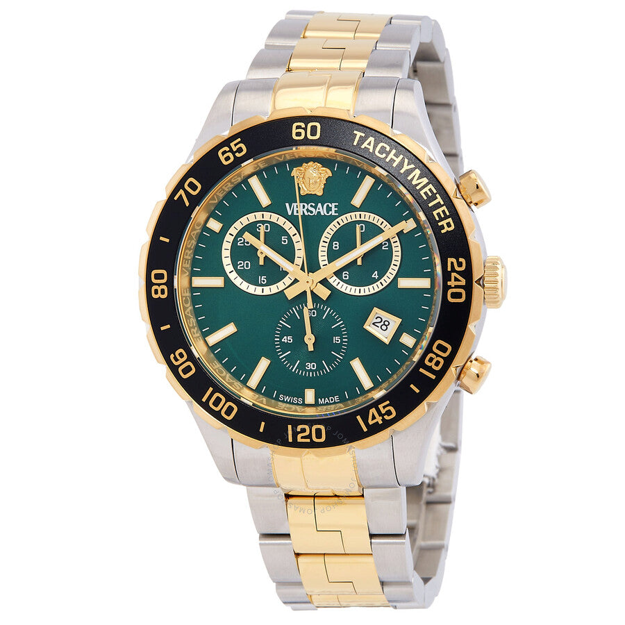 Versace Hellenyium Chronograph Quartz Green Dial Men's Watch VEPCA0524 - Dawson Watches