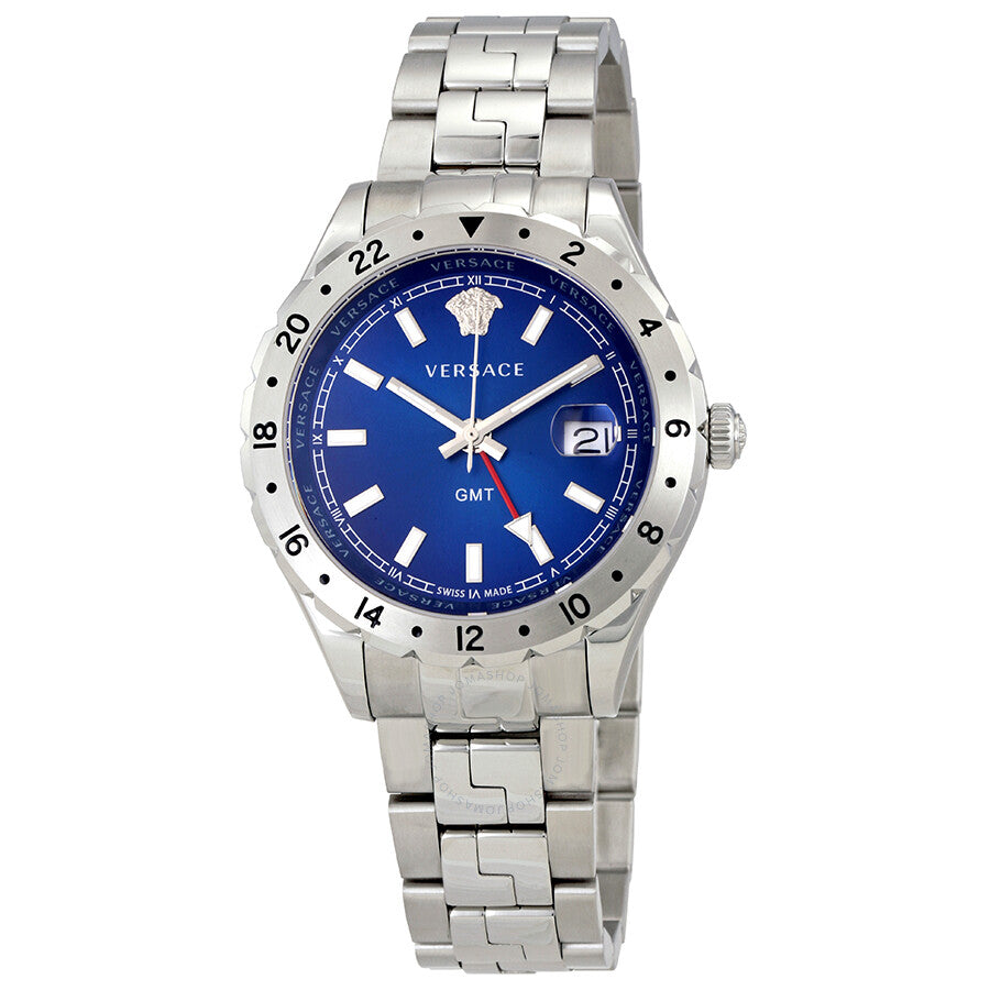 Versace Hellenyium GMT Blue Dial Men's Watch V1101 0015 - Dawson Watches