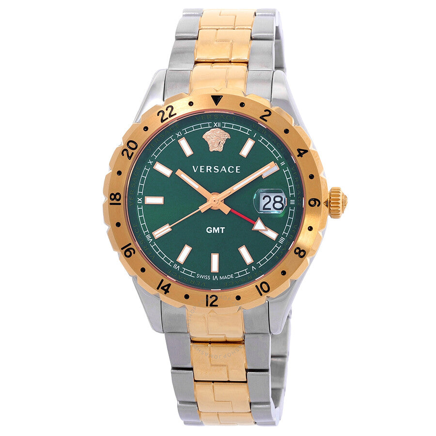 Versace Hellenyium GMT Quartz Green Dial Men's Watch V11050016 - Dawson Watches