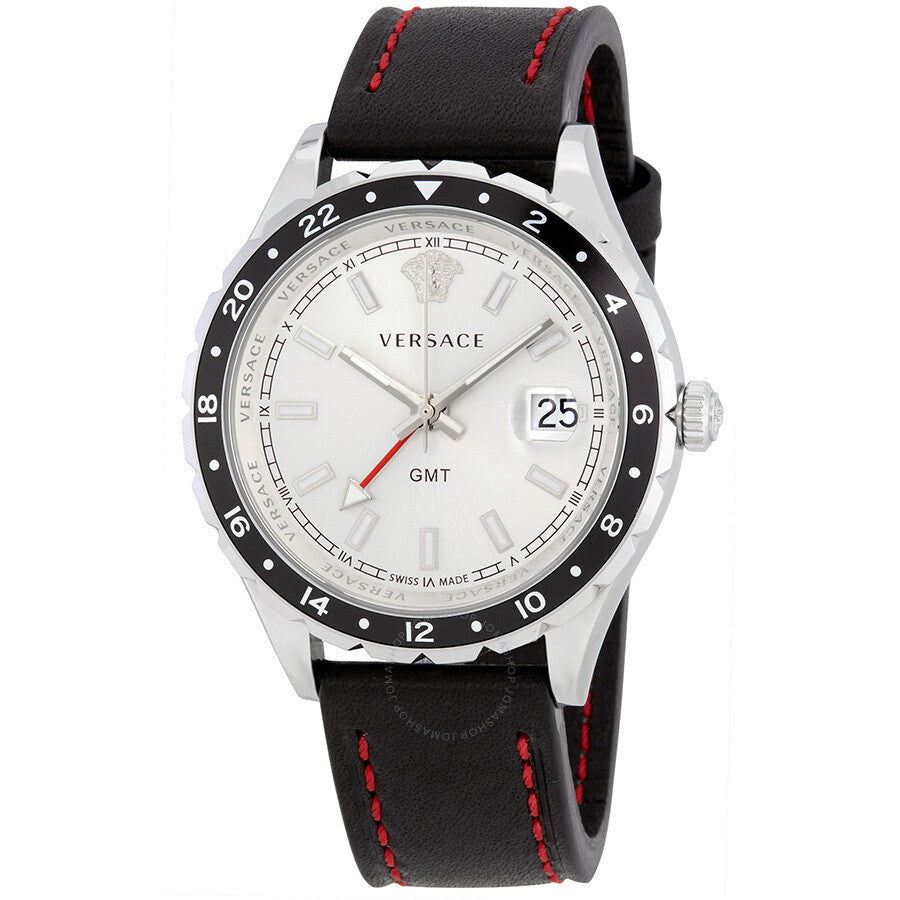 Versace Hellenyium GMT Silver Dial Men's Watch V11070017 - Dawson Watches