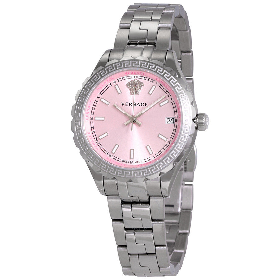 Versace Hellenyium Pink Dial Stainless Steel Ladies Watch V12010015 - Dawson Watches
