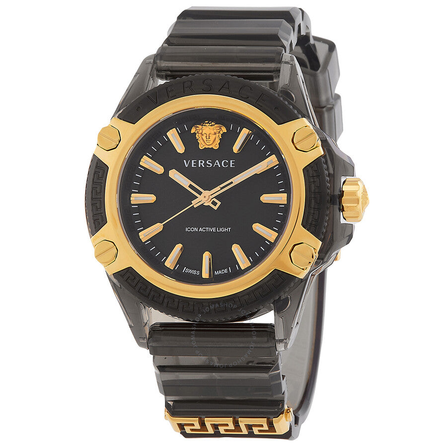 Versace Icon Quartz Black Dial Men's Watch VE6E00123 - Dawson Watches