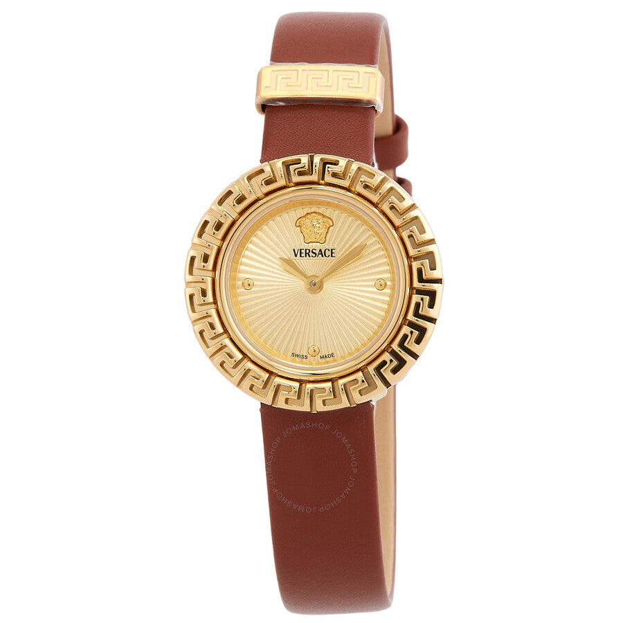 Versace La Greca Quartz Gold Dial Ladies Watch VE8C00124 - Dawson Watches
