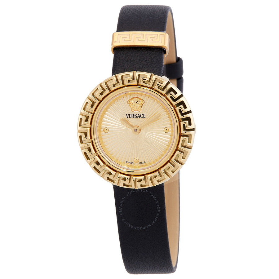Versace La Greca Quartz Gold Dial Ladies Watch VE8C00224 - Dawson Watches