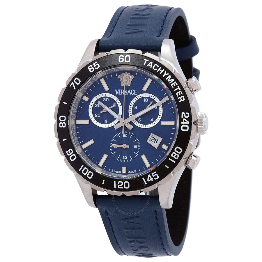 Versace New Hellen Chronograph Quartz Blue Dial Men's Watch VEPCA0124 - Dawson Watches
