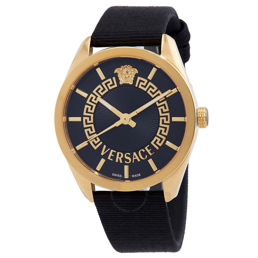 Versace New V Circle Quartz Black Dial Ladies Watch VE8A00224 - Dawson Watches