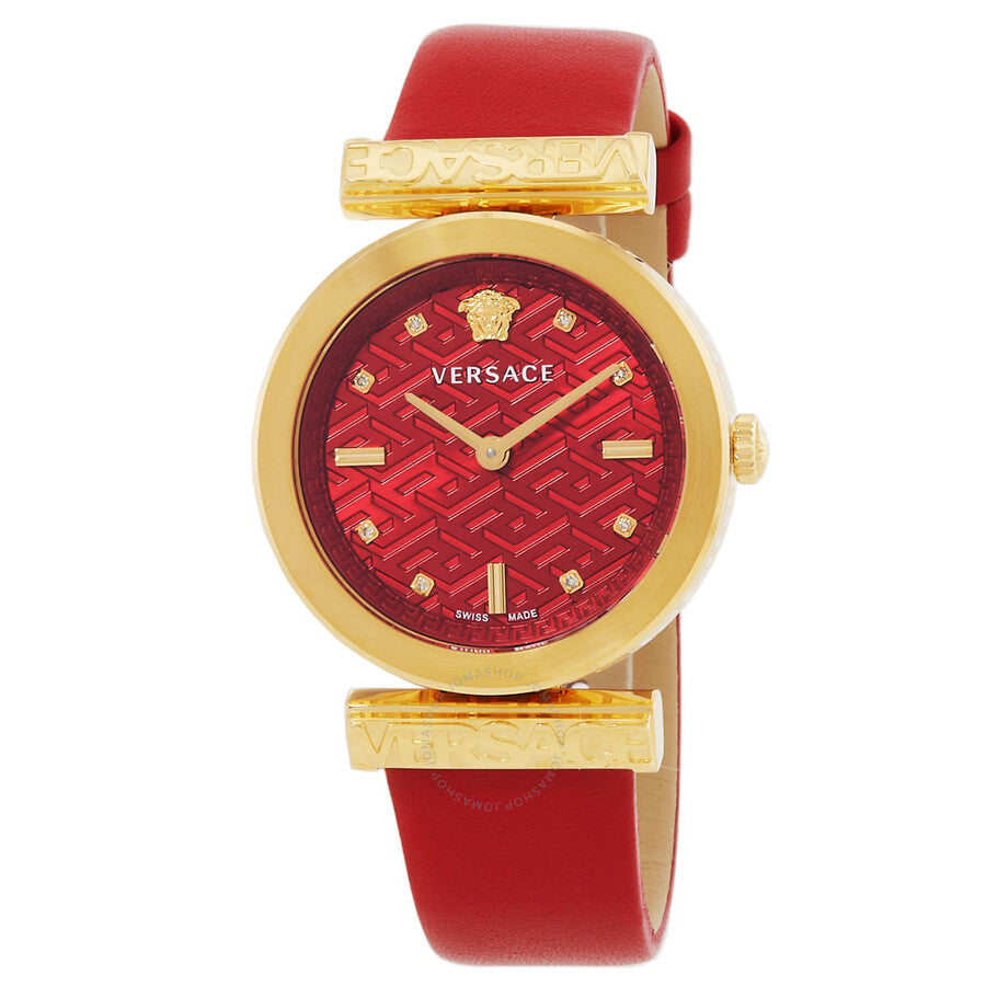 Versace Regalia Quartz Crystal Red Dial Ladies Watch VE6J00423 - Dawson Watches