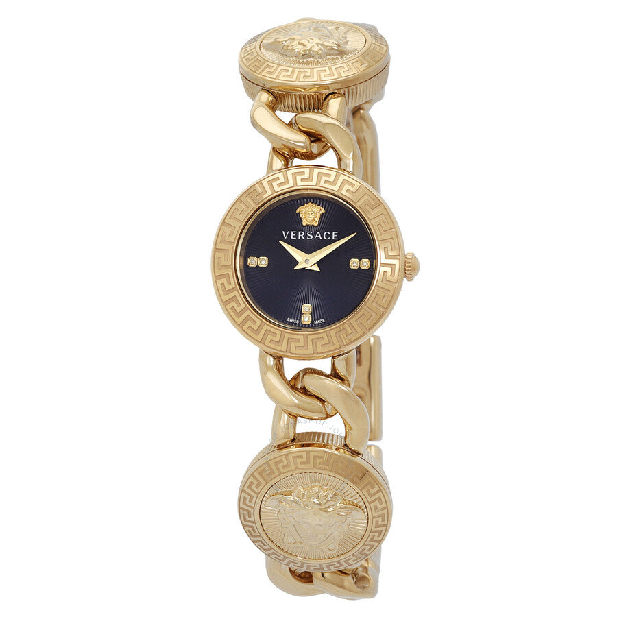 Versace Stud Icon Quartz Diamond Black Dial Ladies Watch VE3C00422 - Dawson Watches