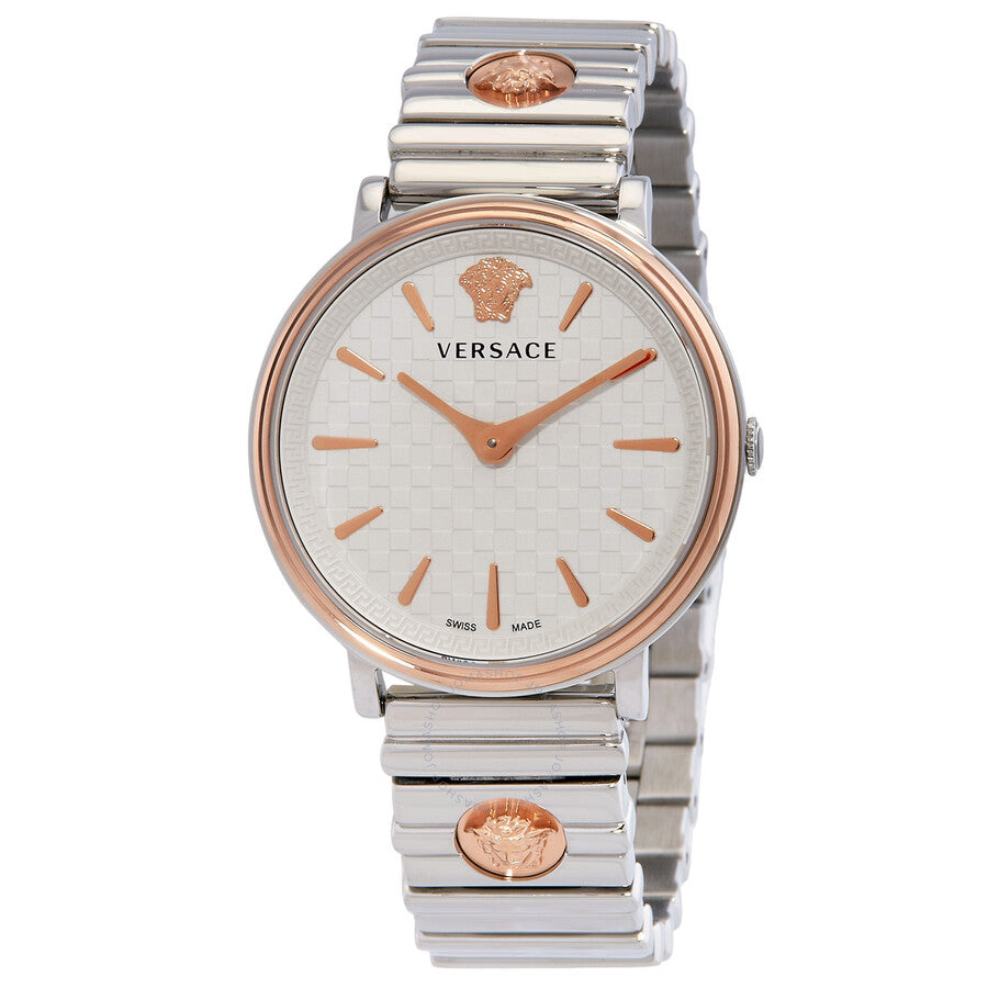 Versace V Circle Quartz Silver/White Dial Men's Watch VE81050 22 - Dawson Watches