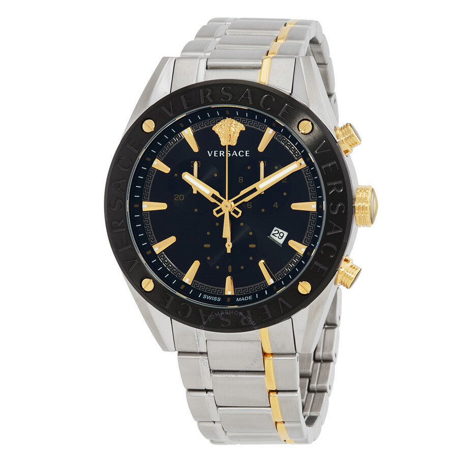 Versace V-Chrono Chronograph Quartz Black Dial Men's Watch VEHB00619 - Dawson Watches