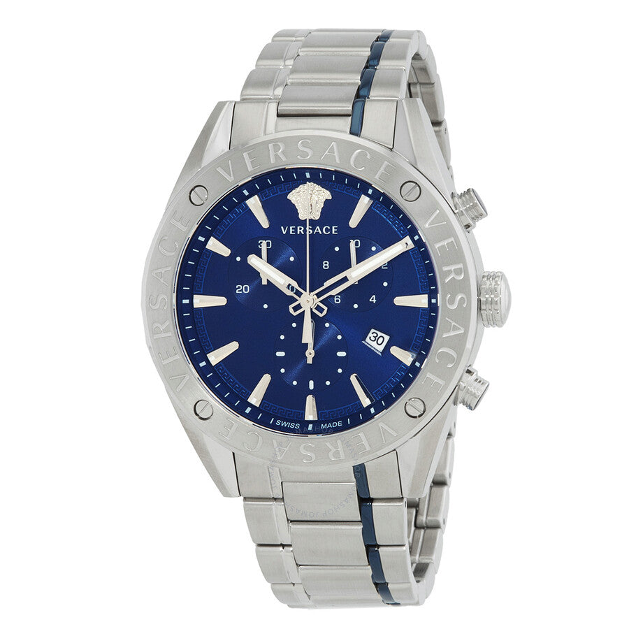 Versace V-Chrono Chronograph Quartz Blue Dial Men's Watch VEHB00519 - Dawson Watches