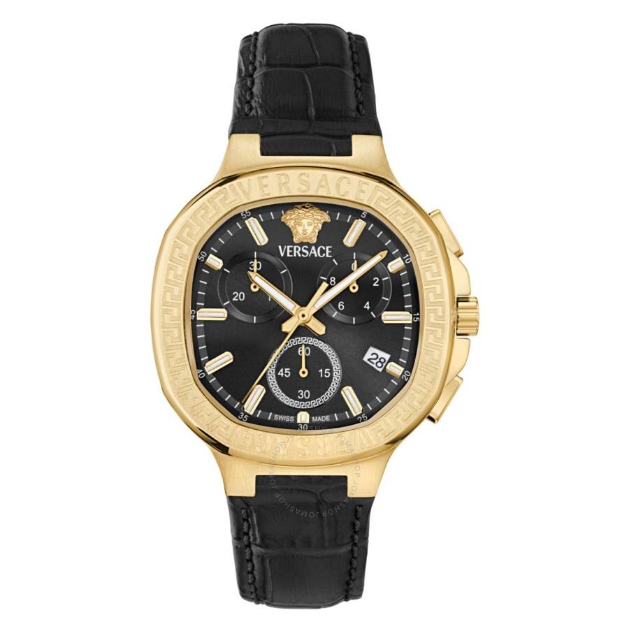 Versace V-Chrono Square Chronograph Quartz Black Dial Watch VEVCA0224 - Dawson Watches