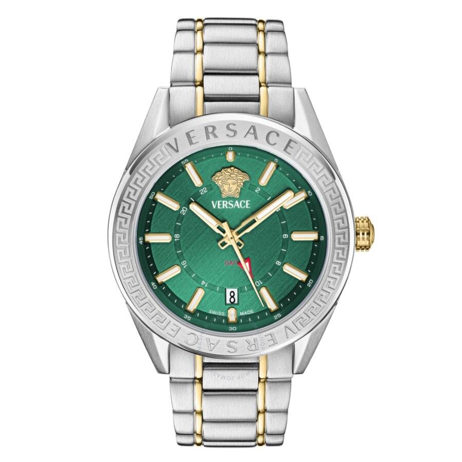 Versace V-Code GMT Quartz Green Dial Men's Watch VEAFA0524 - Dawson Watches
