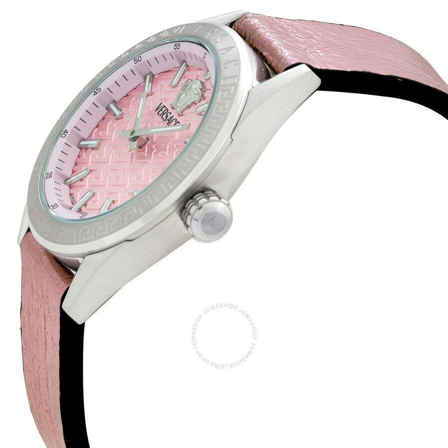 Versace V-Code Quartz Pink Dial Ladies Watch VE8I00124 - Dawson Watches #2