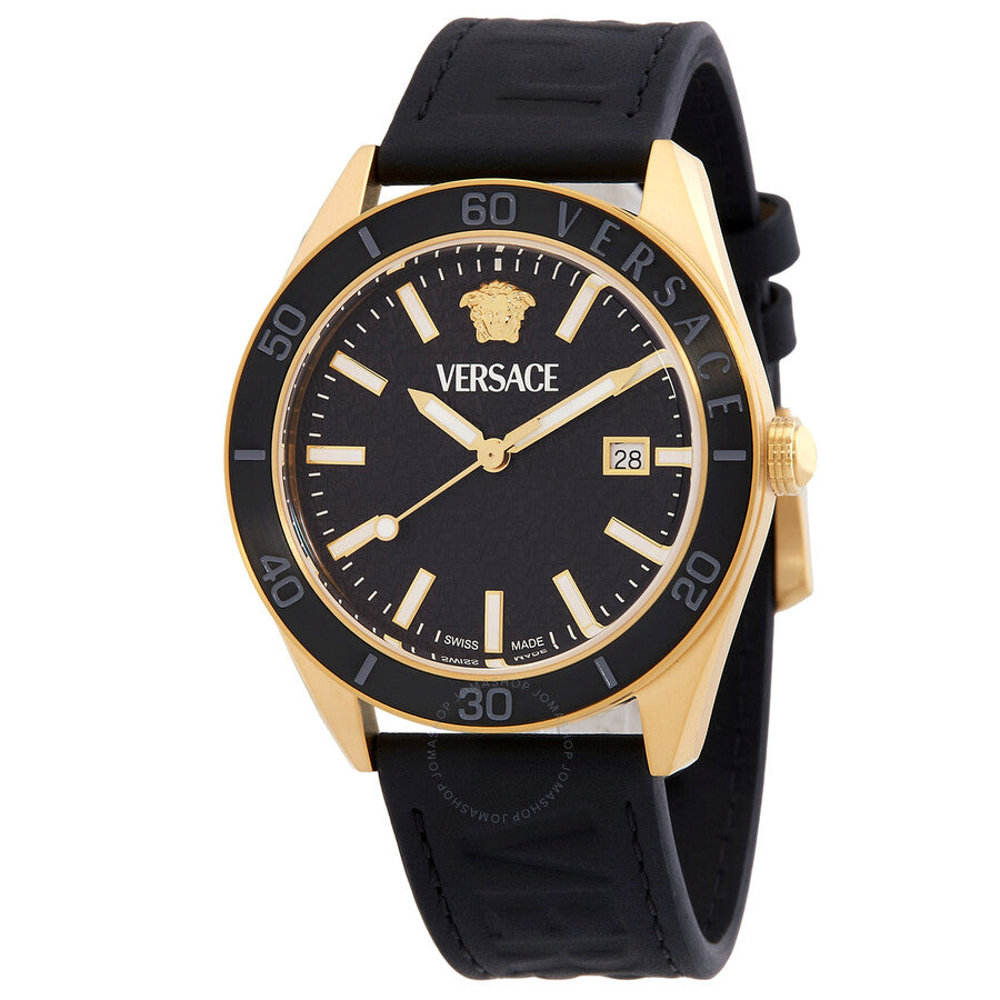Versace V-Dome Quartz Black Dial Men's Watch VE8E00224 - Dawson Watches