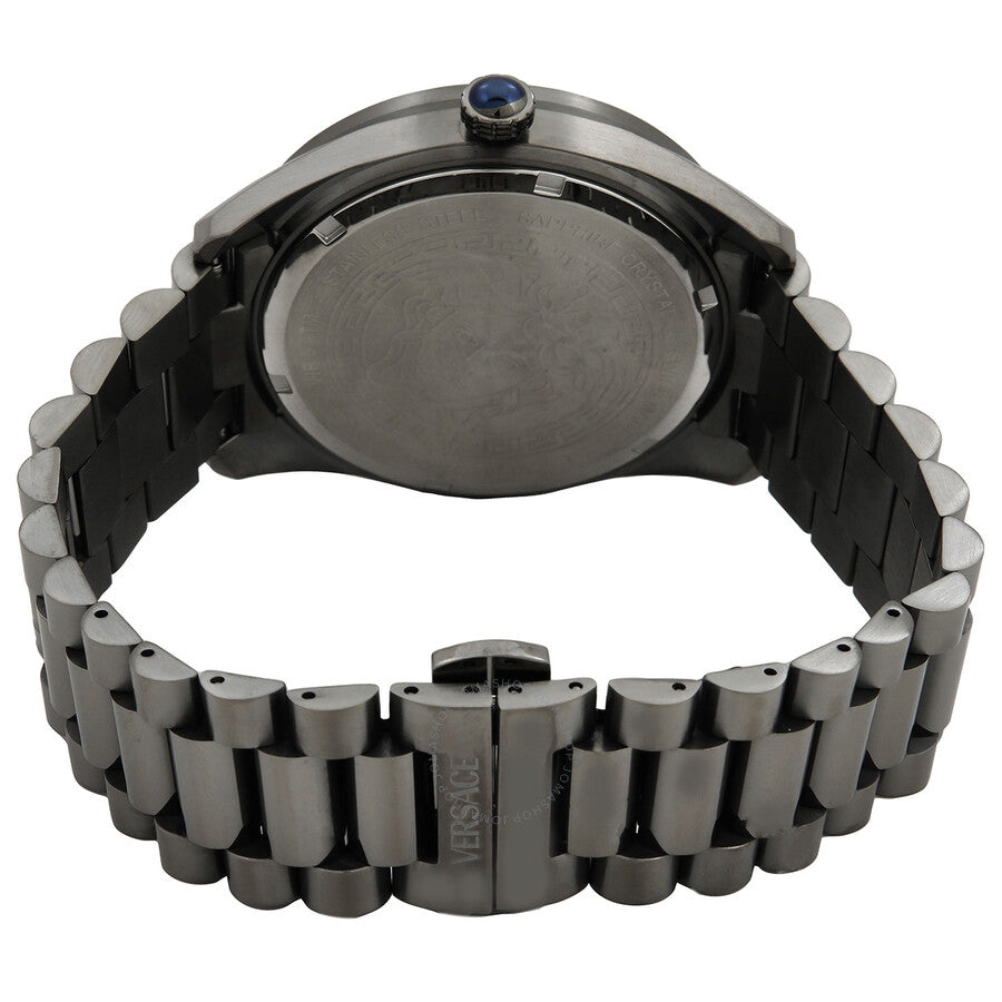 Versace V-Dome Quartz Black Guilloche Dial Men's Watch VE8E00724 - Dawson Watches #3