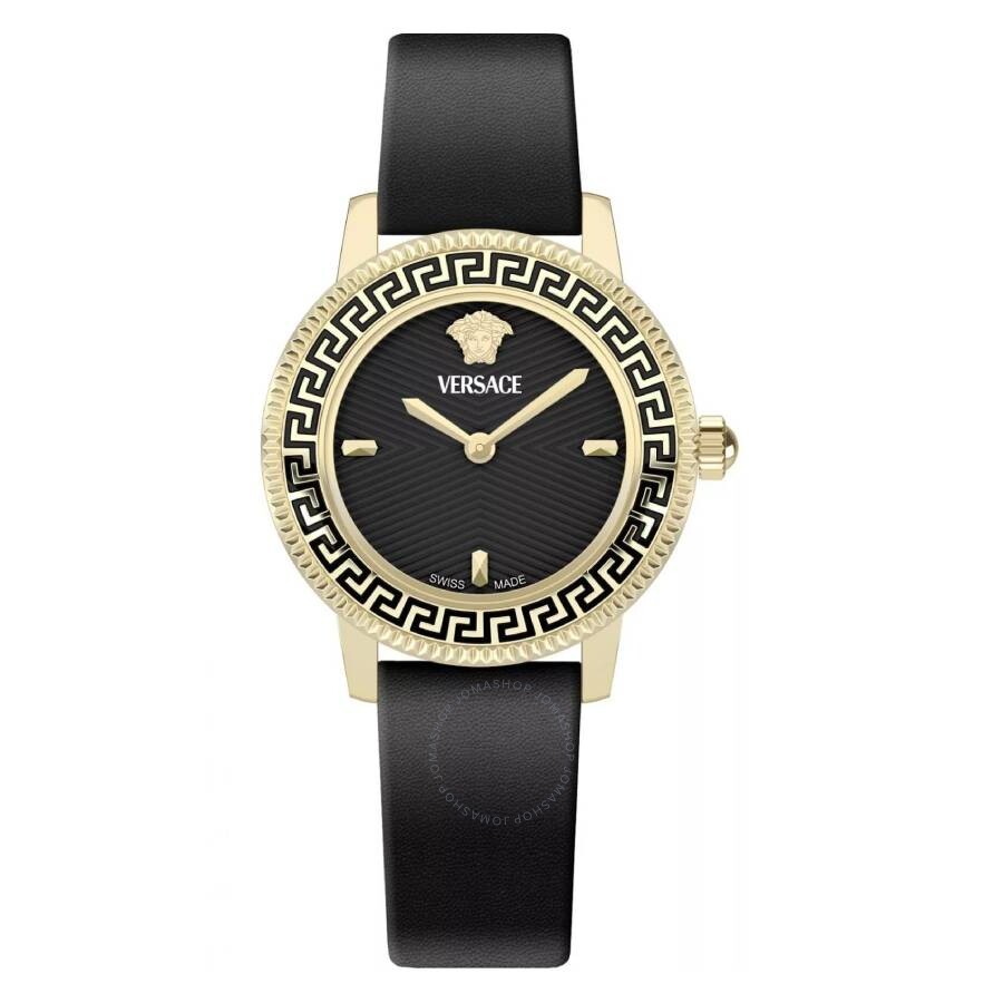 Versace V-Icon Quartz Black Dial Ladies Watch VEUCA0224 - Dawson Watches