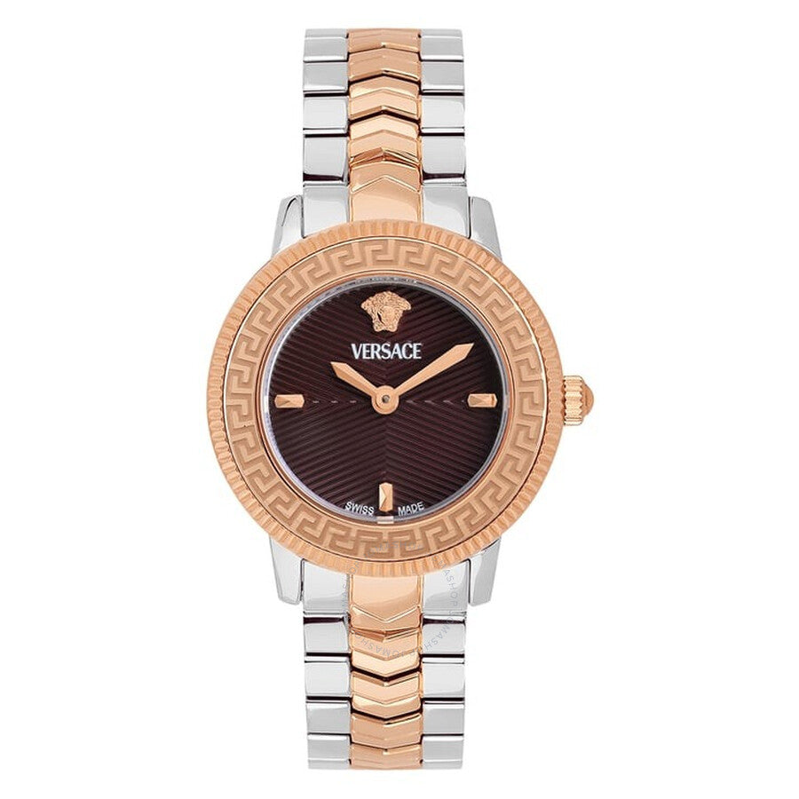 Versace V-Icon Quartz Brown Dial Ladies Watch VEUCA0624 - Dawson Watches