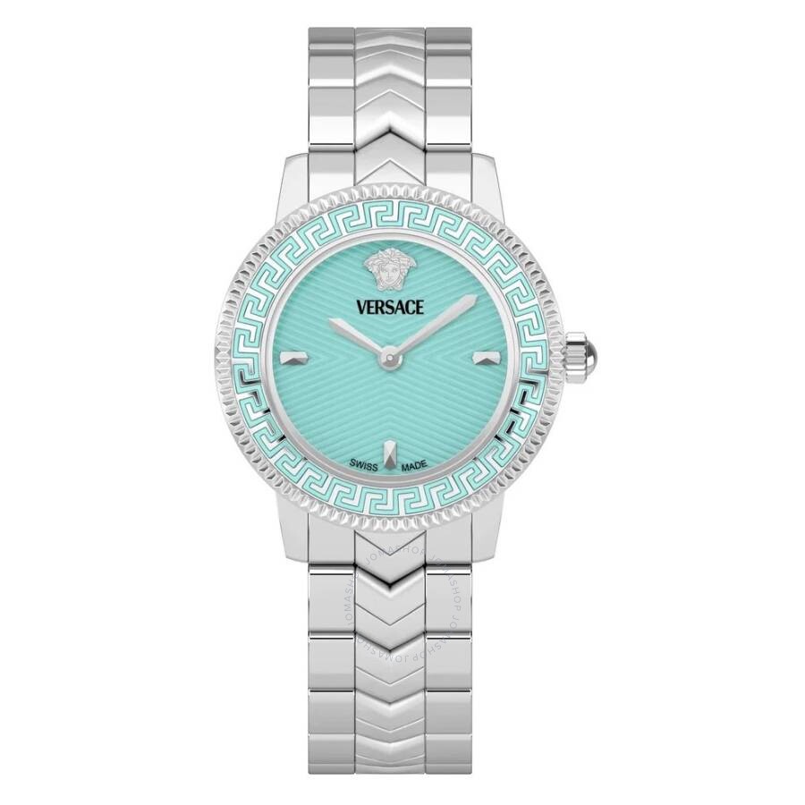 Versace V-Icon Quartz Turquoise Dial Ladies Watch VEUCA0324 - Dawson Watches