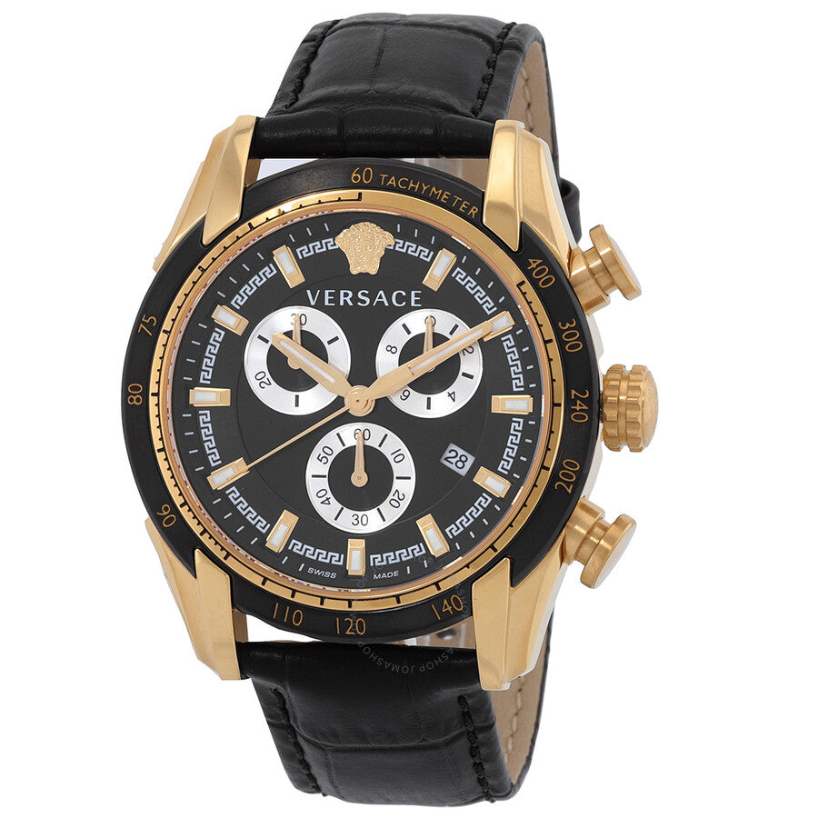 Versace V-Ray Chronograph Quartz Black Dial Men's Watch VE2I00921 - Dawson Watches