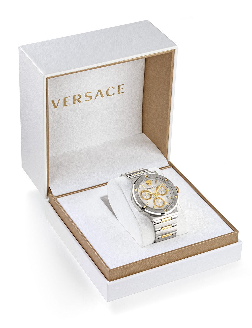 Versace Greca Logo Chronograph Quartz Silver Dial Watch - VEZ900321
