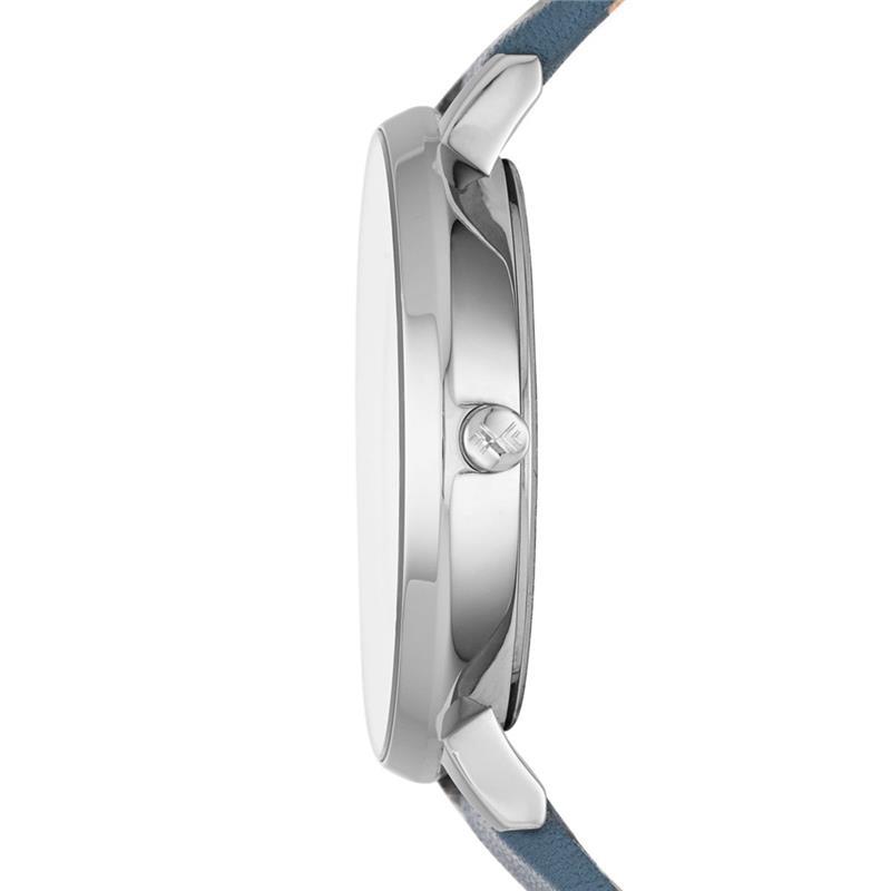 Skagen Ditte White Dial Blue Leather Strap Ladies Watch SKW2335