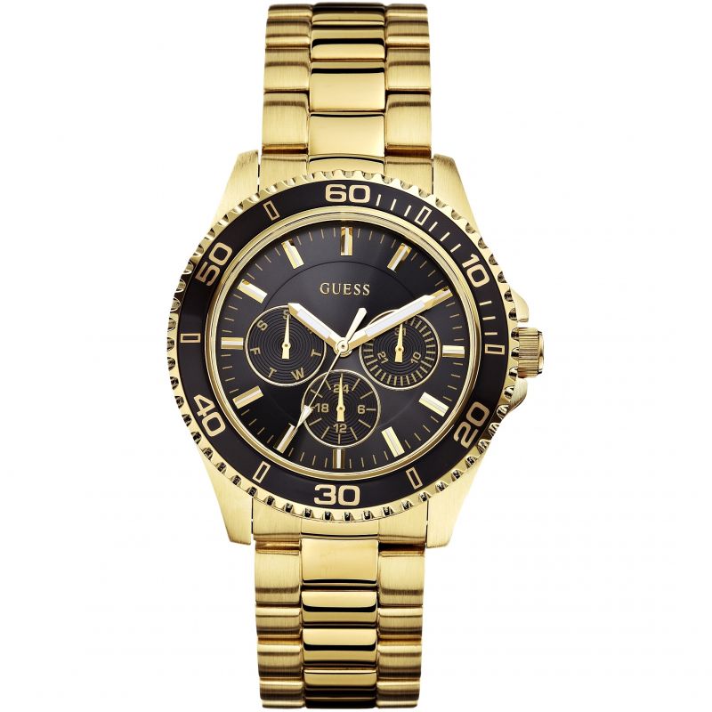 Guess BFF Black Dial Gold Unisex Watch W0231L3