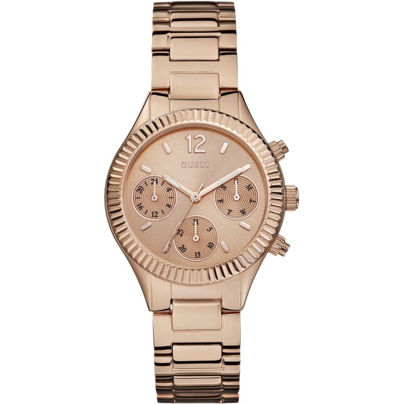 Guess Riviera Multi-Function Rose Gold Ladies Watch W0323L3