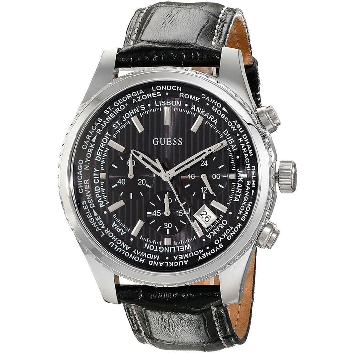 Guess Pursuit Silver Chronograph Black Dial Men's Watch W0500G2