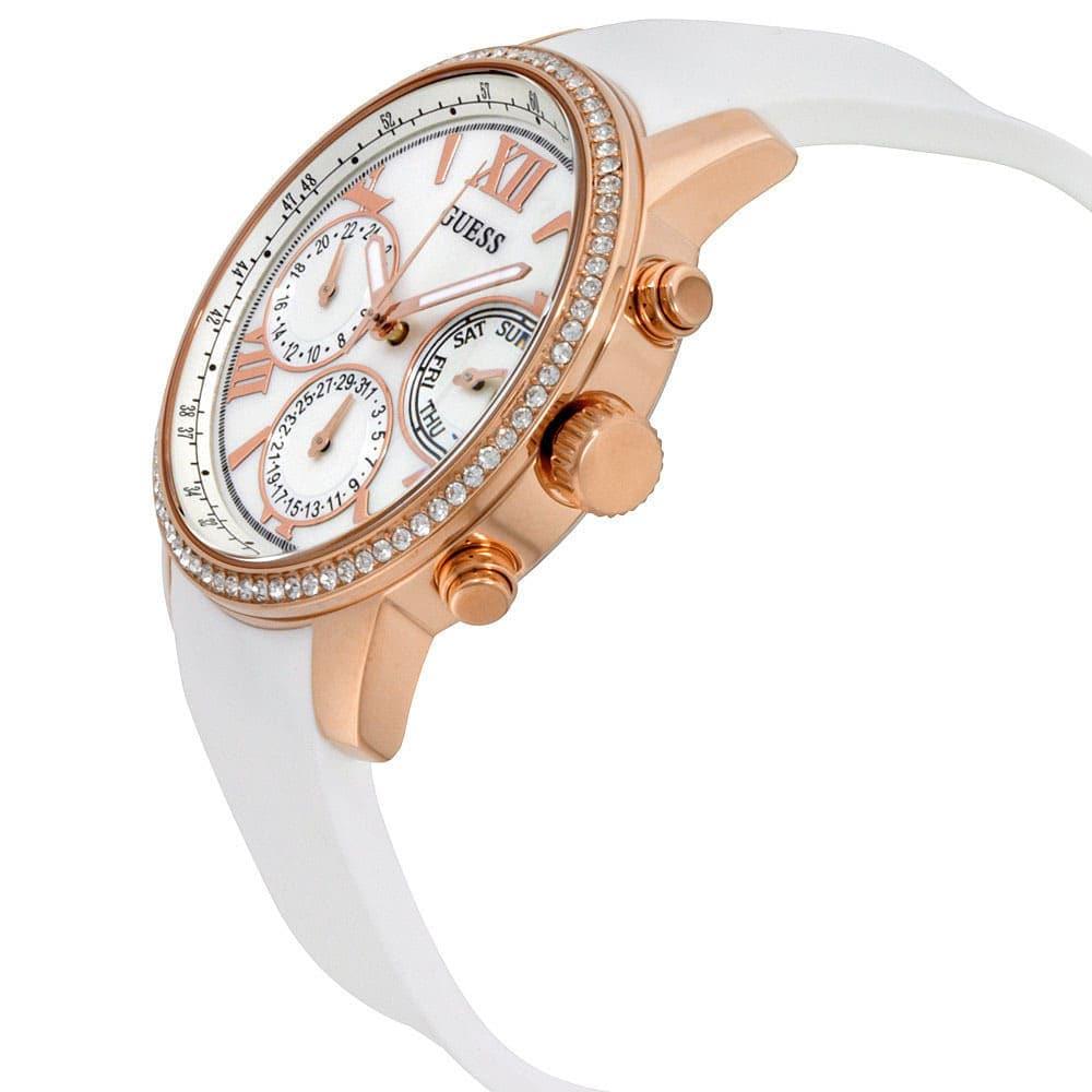 Guess Sport White Silicone Strap Rose Gold Women's Watch W0616L1 - Dawson Watches #2