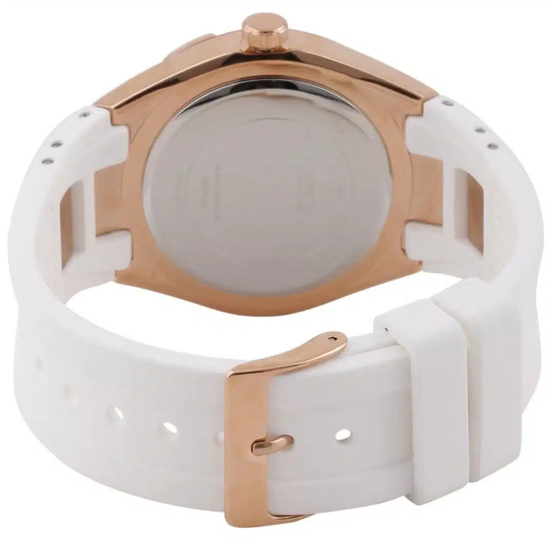 Guess Luna Women's White Rubber Strap Round Analog Women's Watch W0653L4 - Dawson Watches #2