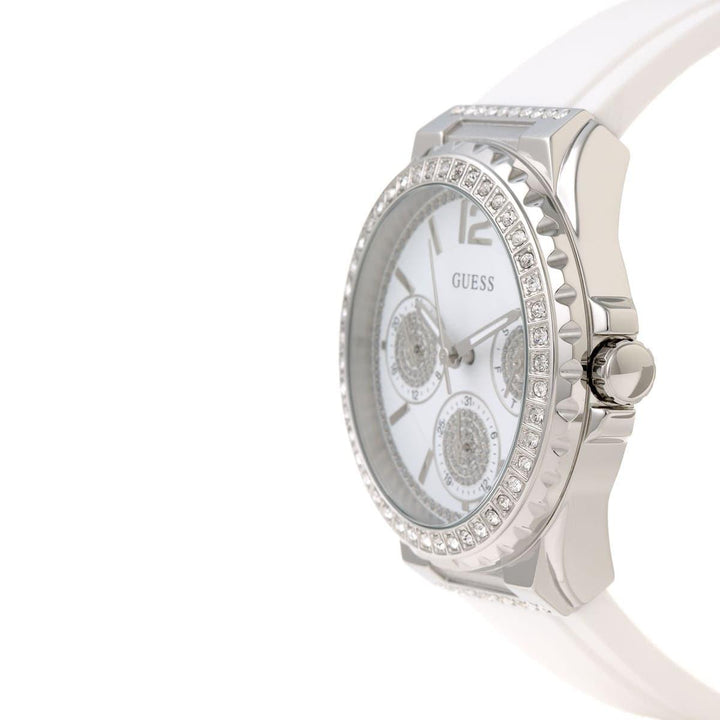 Guess Starlight White Rubber Strap Crystal Dial Women's Watch W0846L8 - Dawson Watches #2