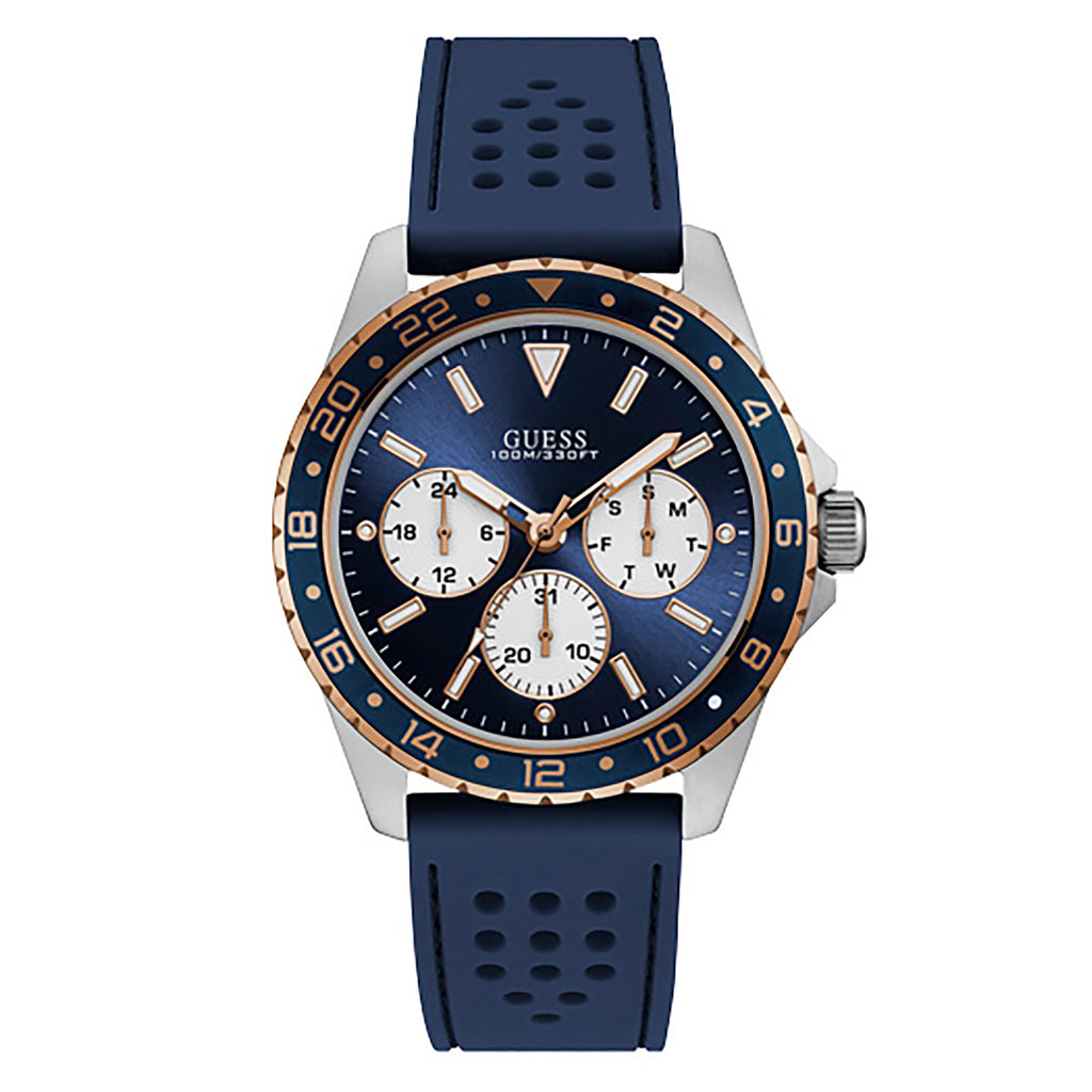 Guess Odyssey Quartz Navy Dial Navy Rubber Men's Watch W1108G4