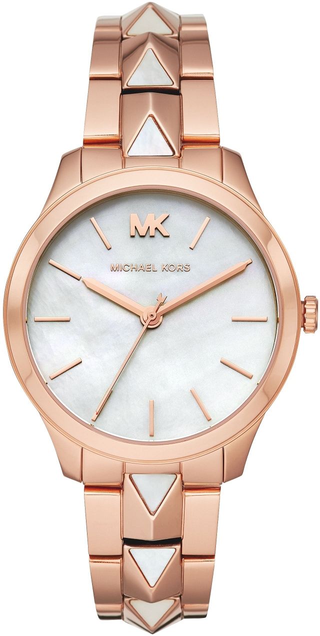 Michael Kors Runway Mercer White MOP Dial Rose Gold Women's Watch - MK6671